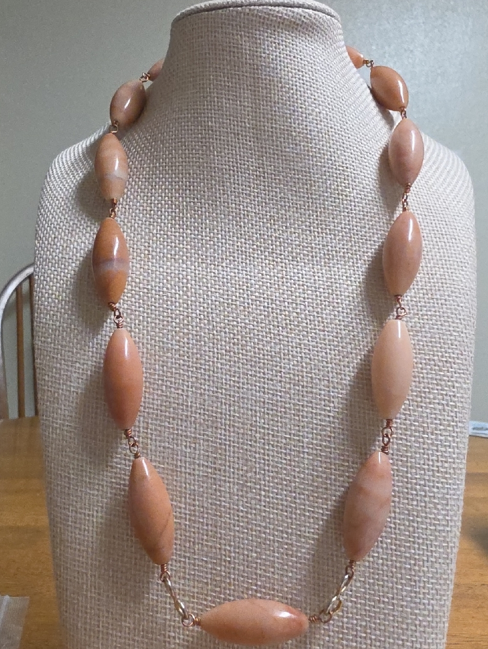 Artisan Peach Stone Statement Necklace